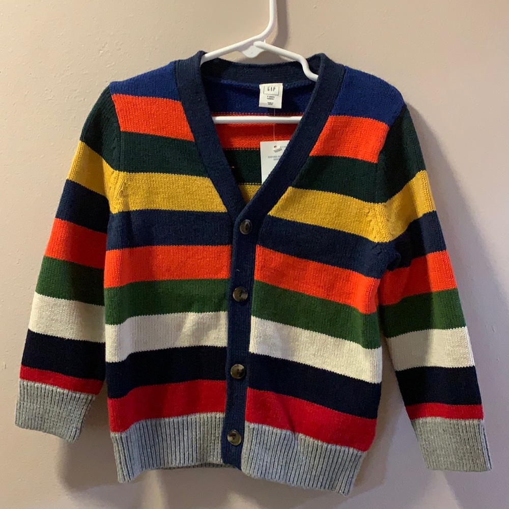 Baby Gap Crazy Stripe cardigan v-neck button sweater  - new with tags!